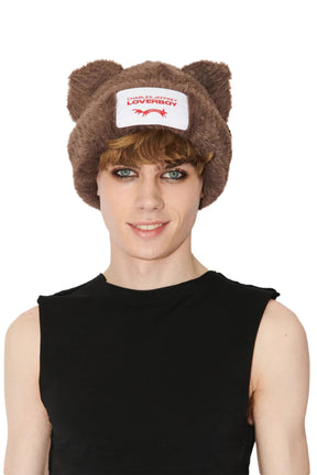 FLUFFY CHUNKY EARS BEANIE / BROWN