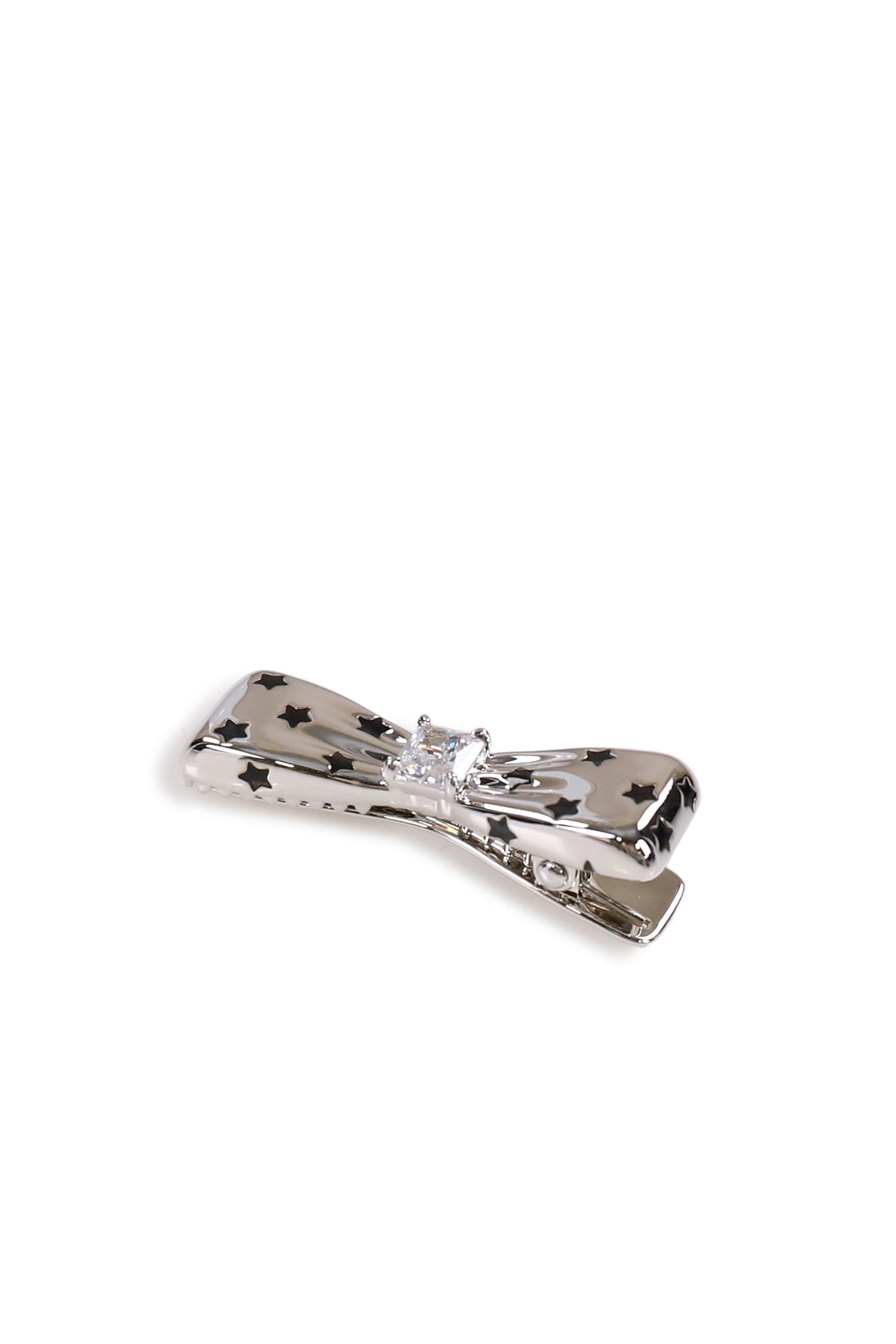 STAR POLKA DOT BOWKNOT HAIR CLIP / SIL
