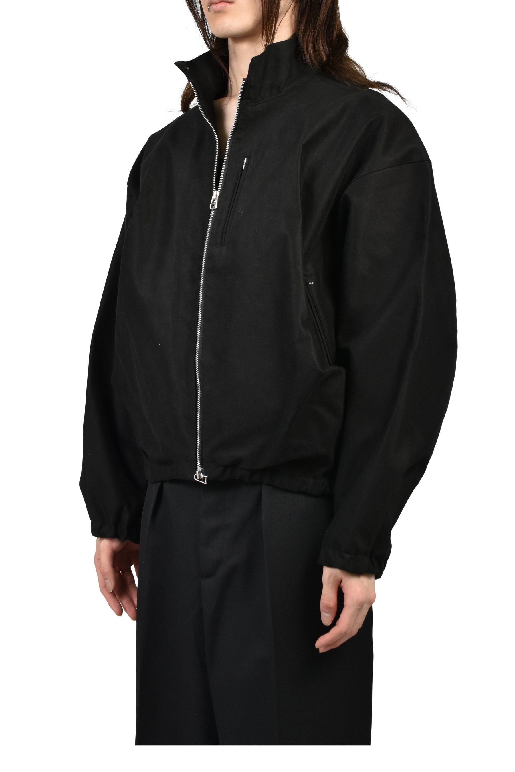 DRAPED BLOUSON MOLESKIN / BLK