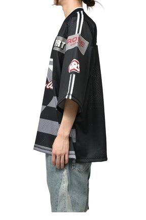 OVERSIZED HOCKEY TOP / BLK GRY 