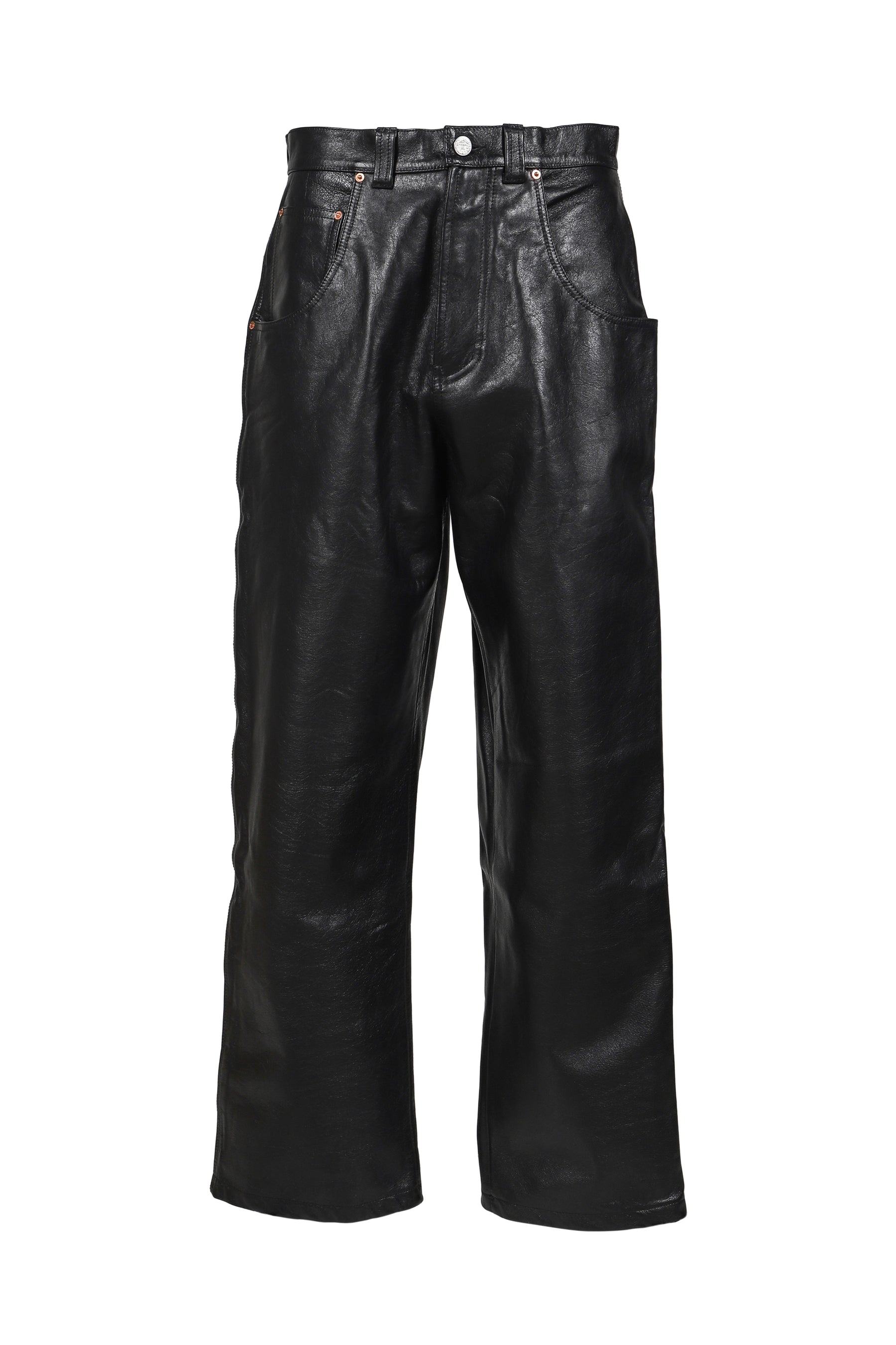 VETEMENTS LEATHER HIP-HOP PANTS / BLK