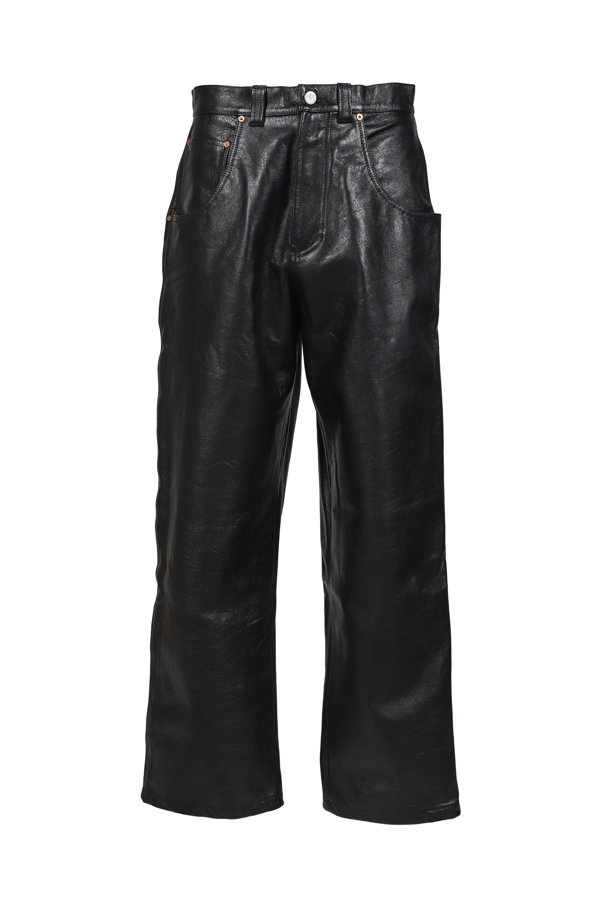 VETEMENTS LEATHER HIP-HOP PANTS / BLK