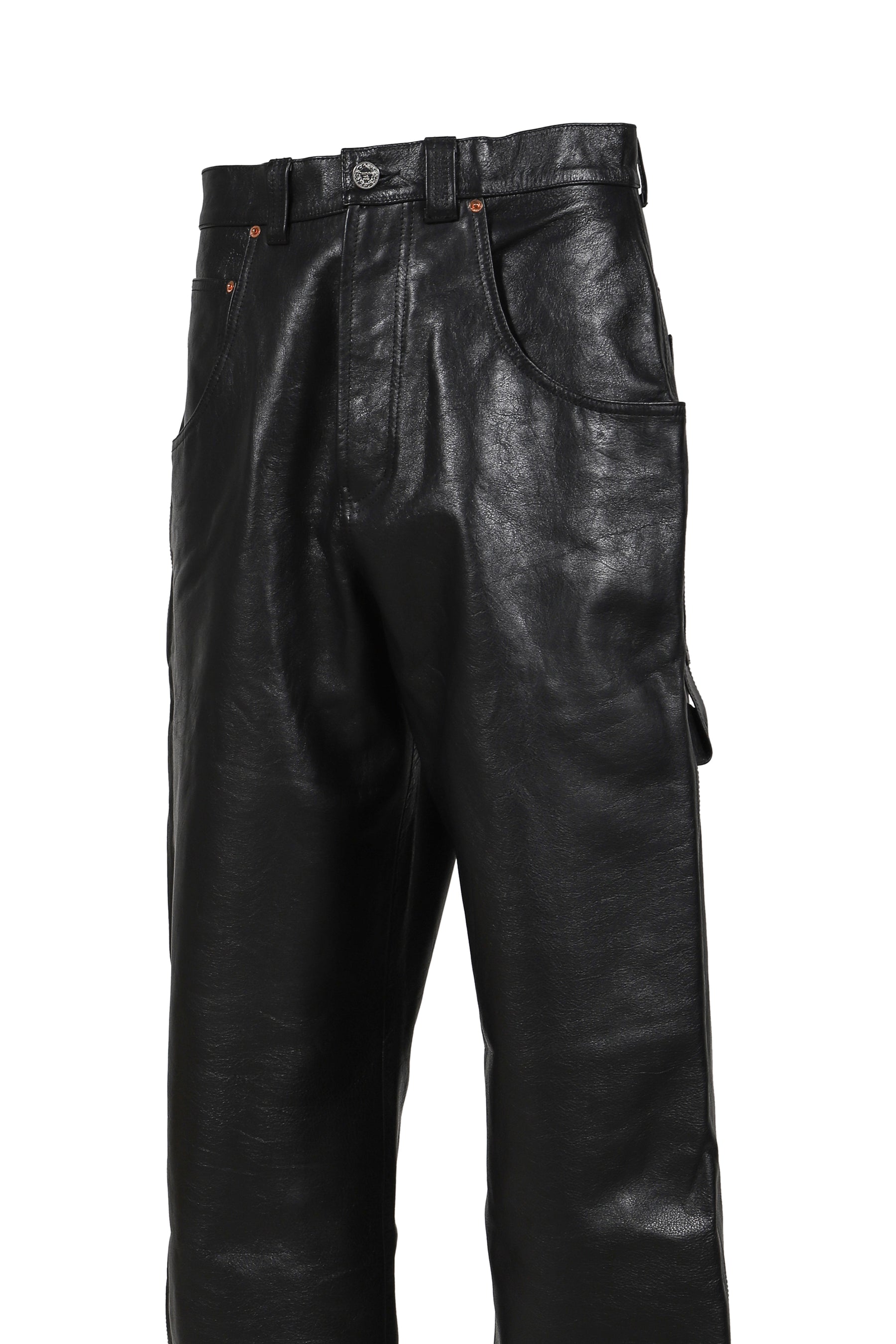 VETEMENTS LEATHER HIP-HOP PANTS / BLK