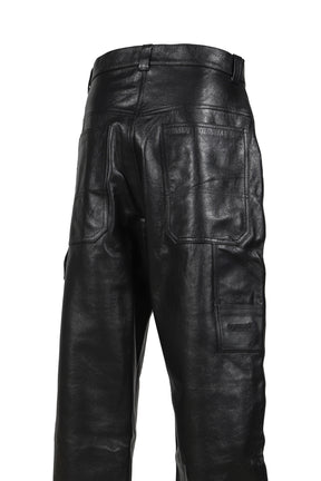VETEMENTS LEATHER HIP-HOP PANTS / BLK