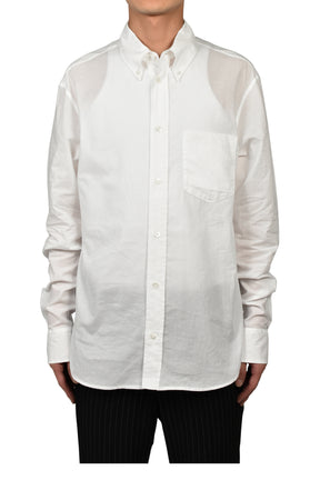WESSEL BOTTON DOWN SHIRT WITH MONOGRAM EMBROIDERY / WHT