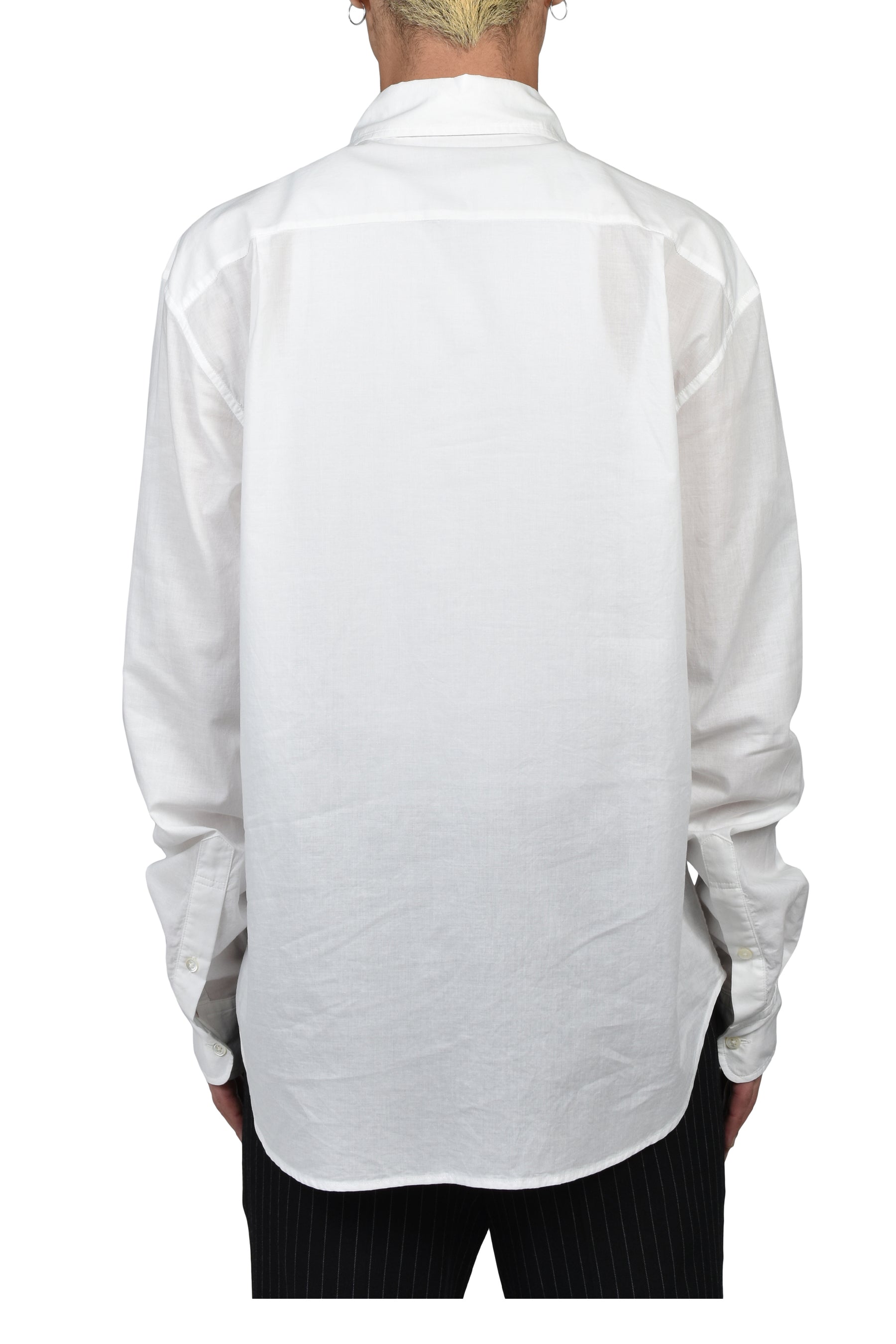 WESSEL BOTTON DOWN SHIRT WITH MONOGRAM EMBROIDERY / WHT