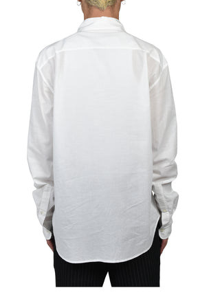 WESSEL BOTTON DOWN SHIRT WITH MONOGRAM EMBROIDERY / WHT