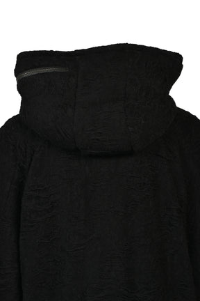 DAMAGE PILE ZIP UP HOODIE / BLK
