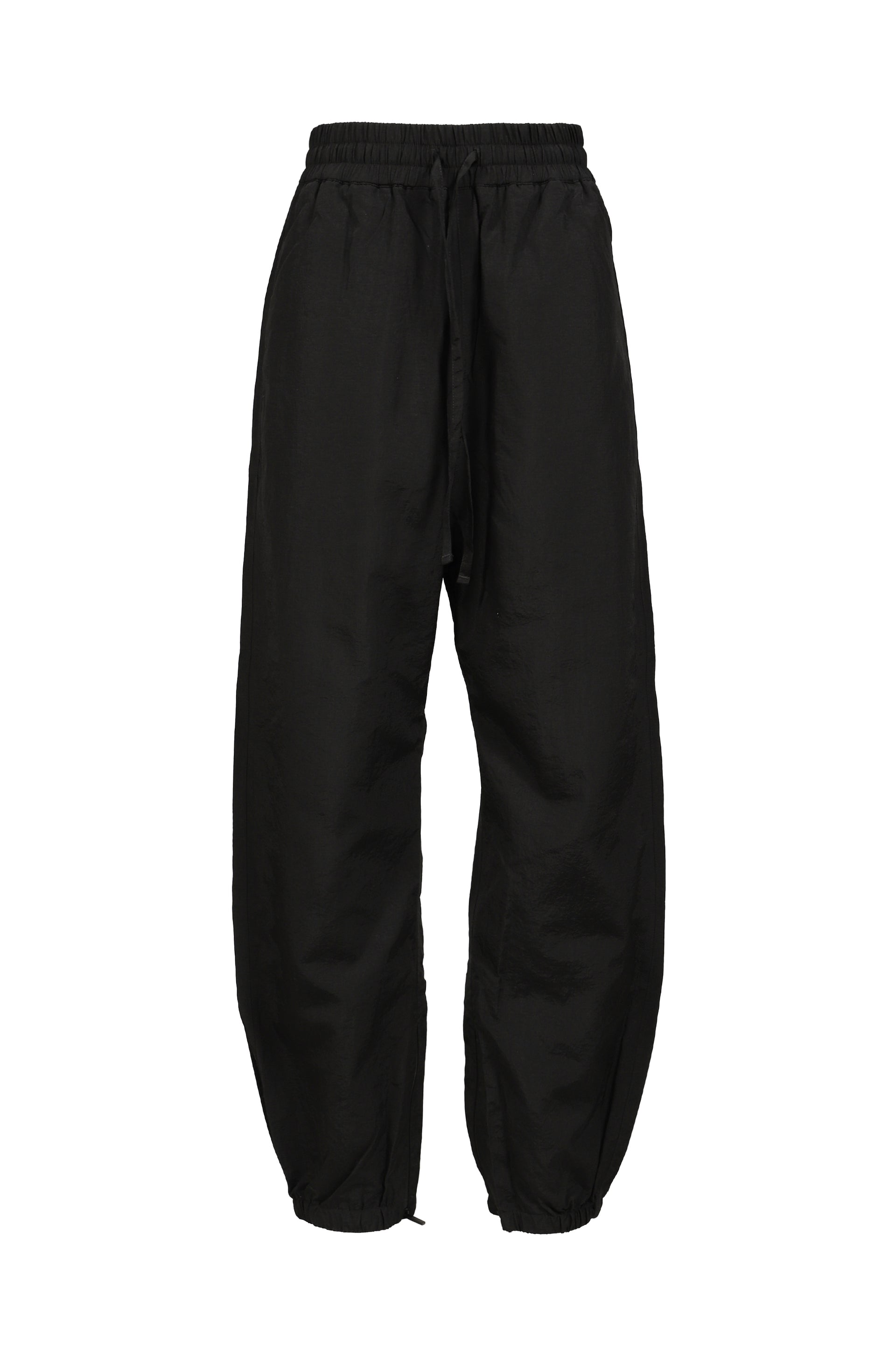 WIDE LEG DRAWSTRING PANTS / BLK STRIPED