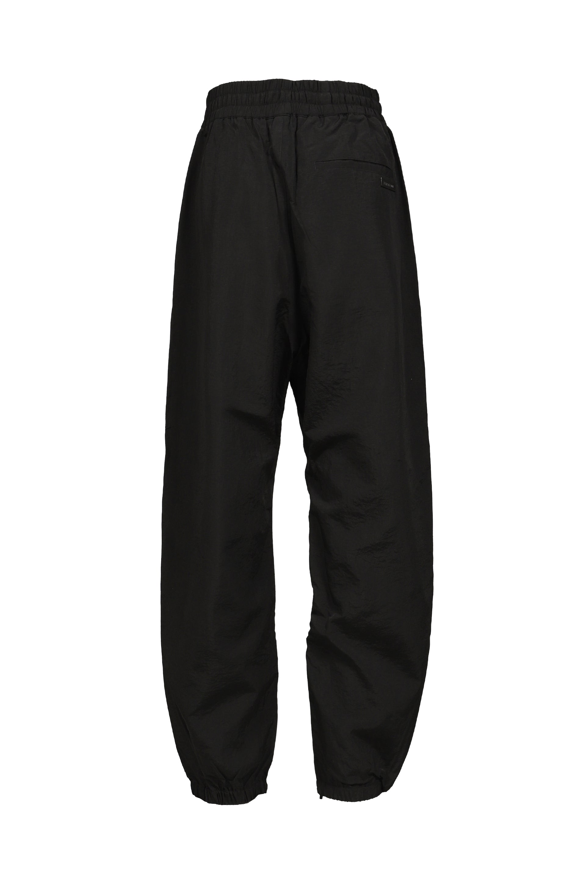 WIDE LEG DRAWSTRING PANTS / BLK STRIPED
