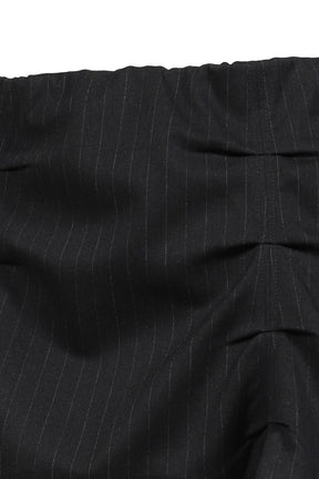PLEATED MINI TULLE SKIRT PINSTRIPE BLACK / BLK