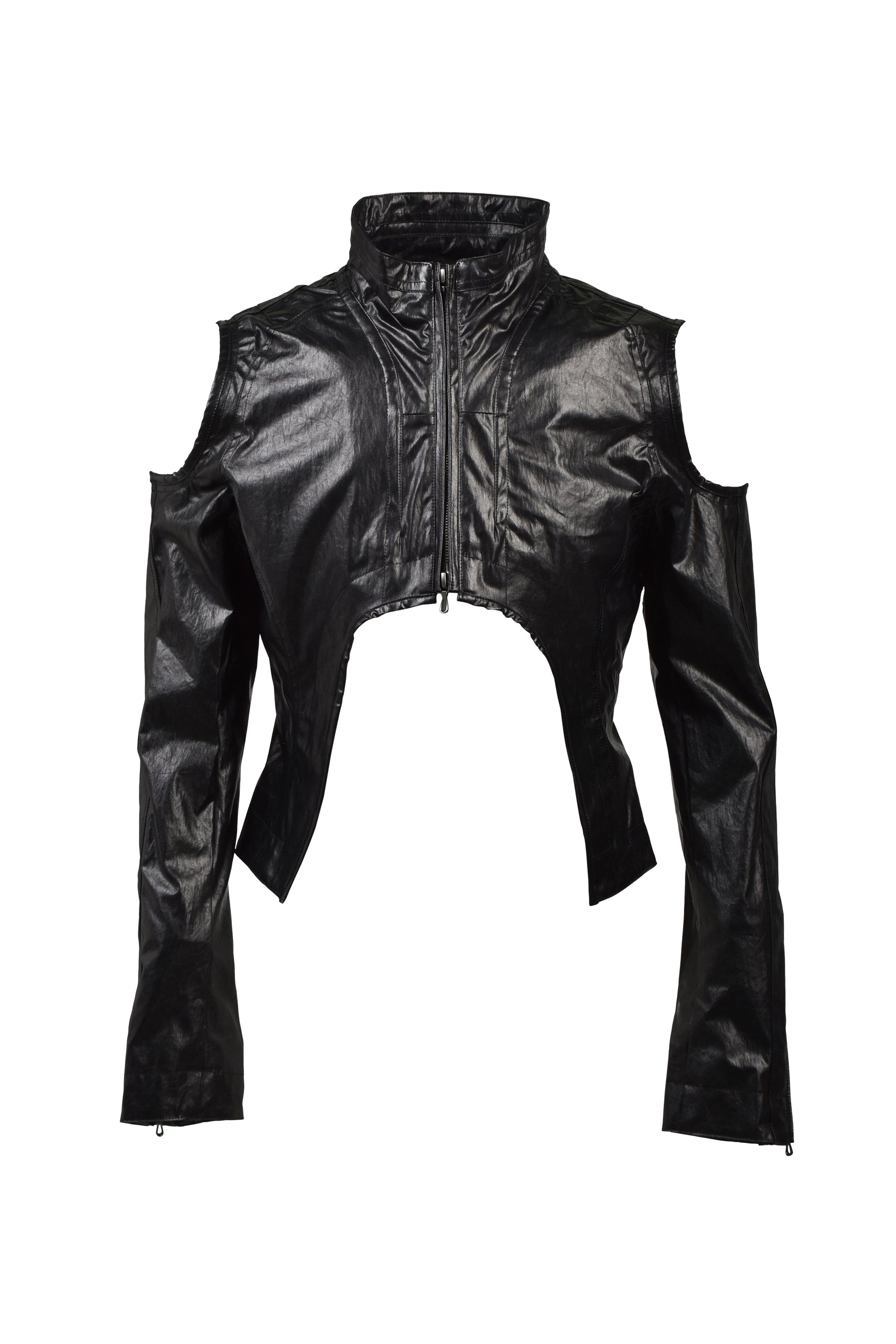 LAMINATED CLOTH JACKETS / BLK