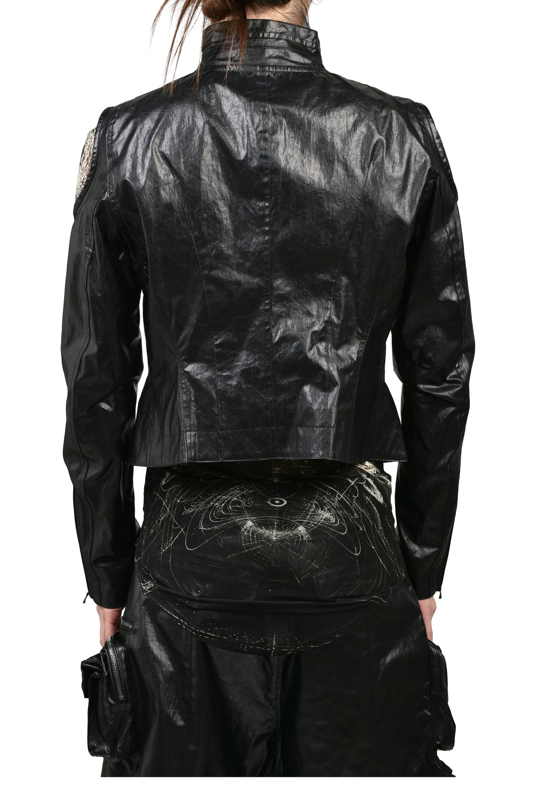 LAMINATED CLOTH JACKETS / BLK