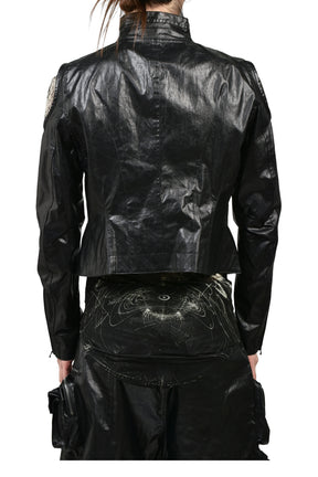 LAMINATED CLOTH JACKETS / BLK