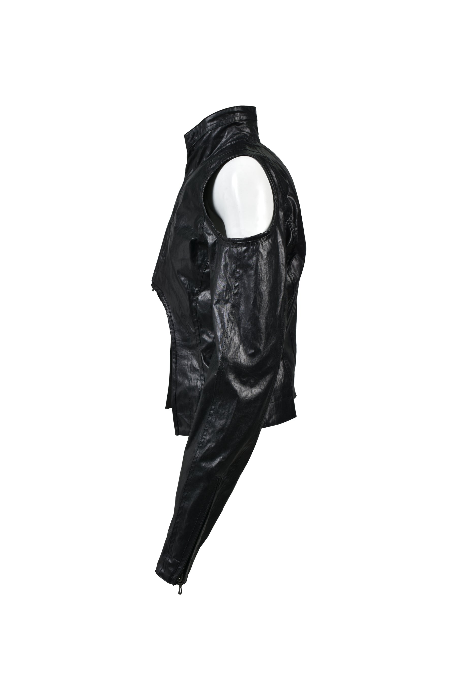 LAMINATED CLOTH JACKETS / BLK