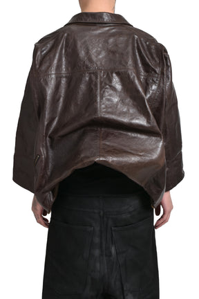 FLIPPED LEATHER JACKET / BLK