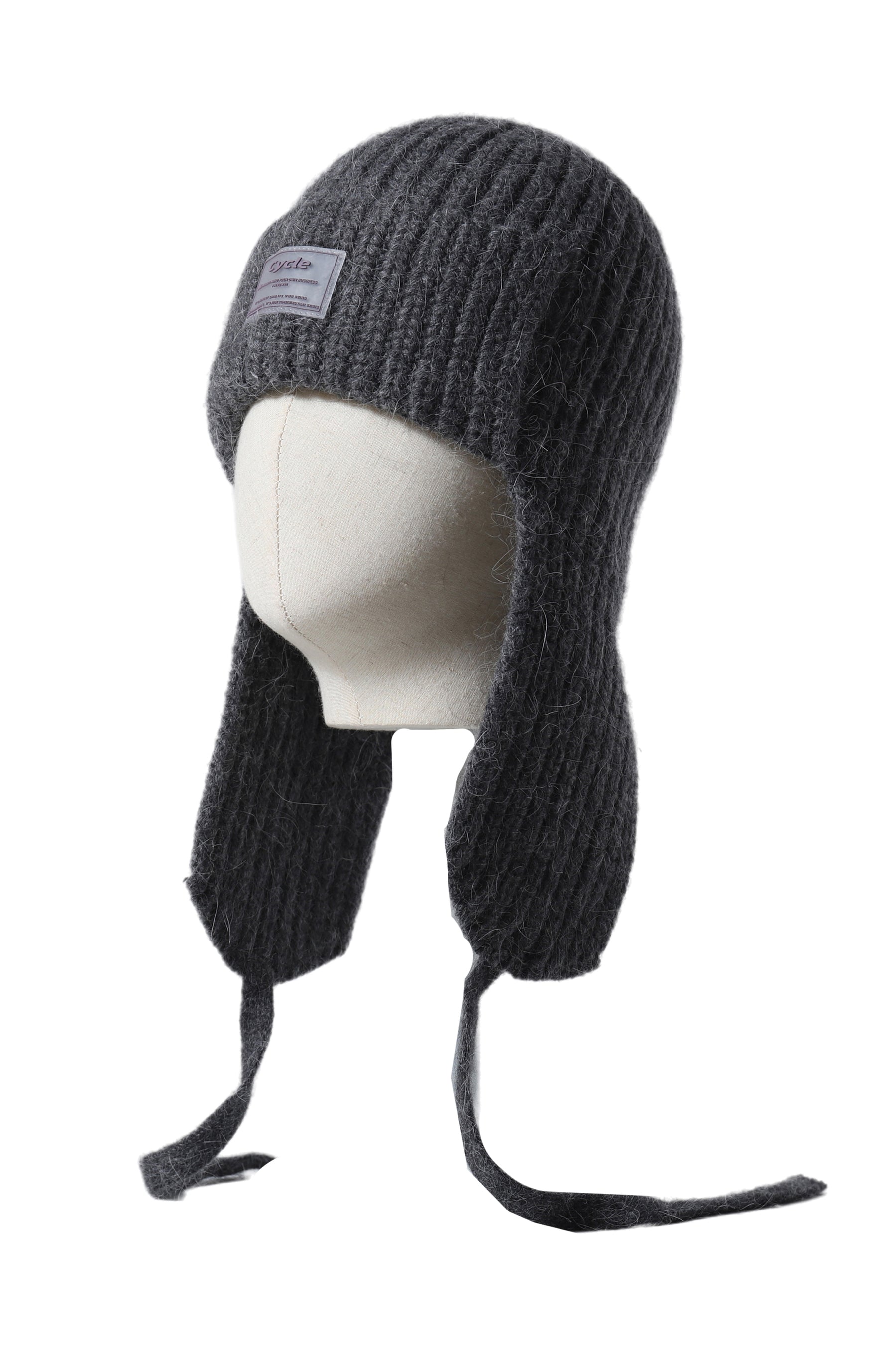 DRAW CODE MOHAIR KNIT CAP / CHARCOAL