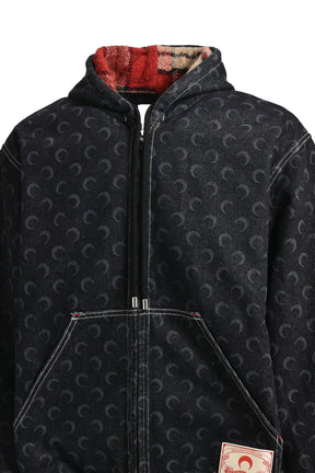 MOON LASER DENIM PADDED JACKET / BLK