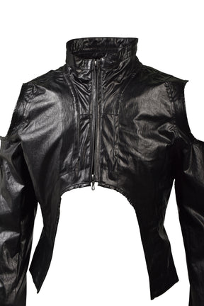 LAMINATED CLOTH JACKETS / BLK