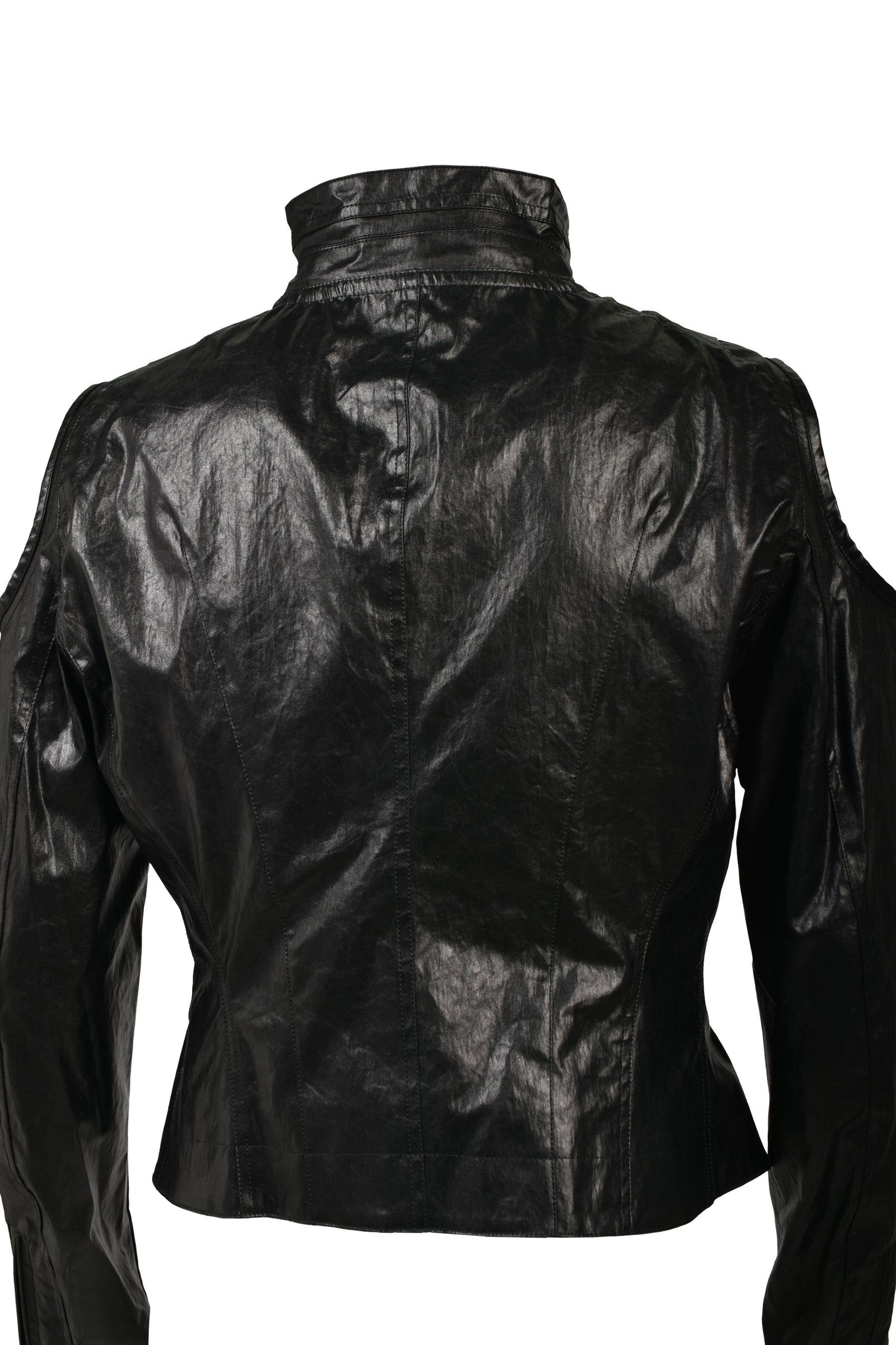 LAMINATED CLOTH JACKETS / BLK