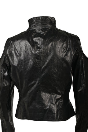LAMINATED CLOTH JACKETS / BLK