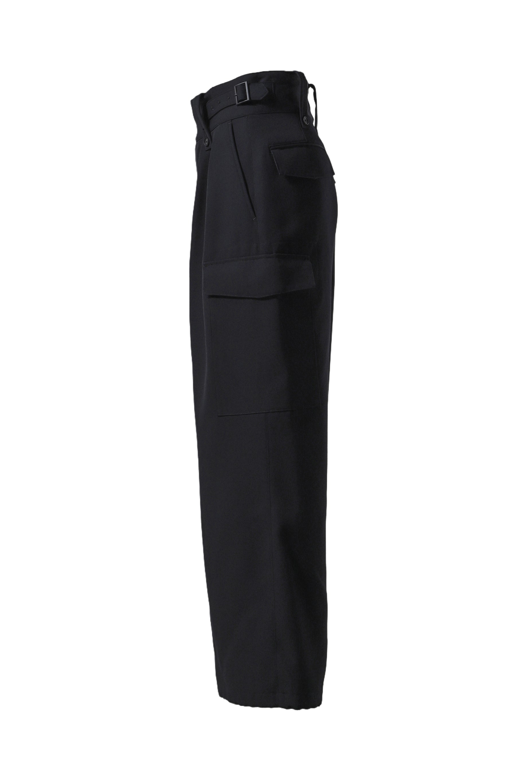 HEAVY WOOL GABARDINE GURKHA CARGO PANTS .12 / BLK