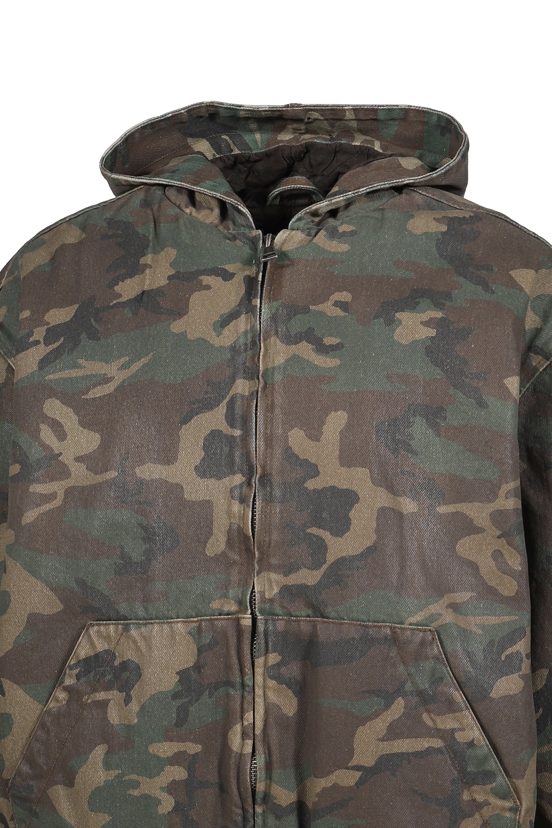 COATED SHERPA LINING HOODIE / CAMO
