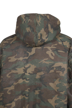 COATED SHERPA LINING HOODIE / CAMO