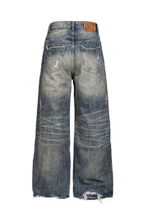 WASHED LOOSE DENIM / BLU