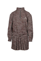 MANDARIN COLLAR PULLOVER DRESS / GRY