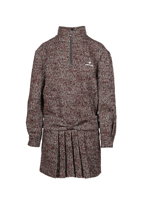 MANDARIN COLLAR PULLOVER DRESS / GRY