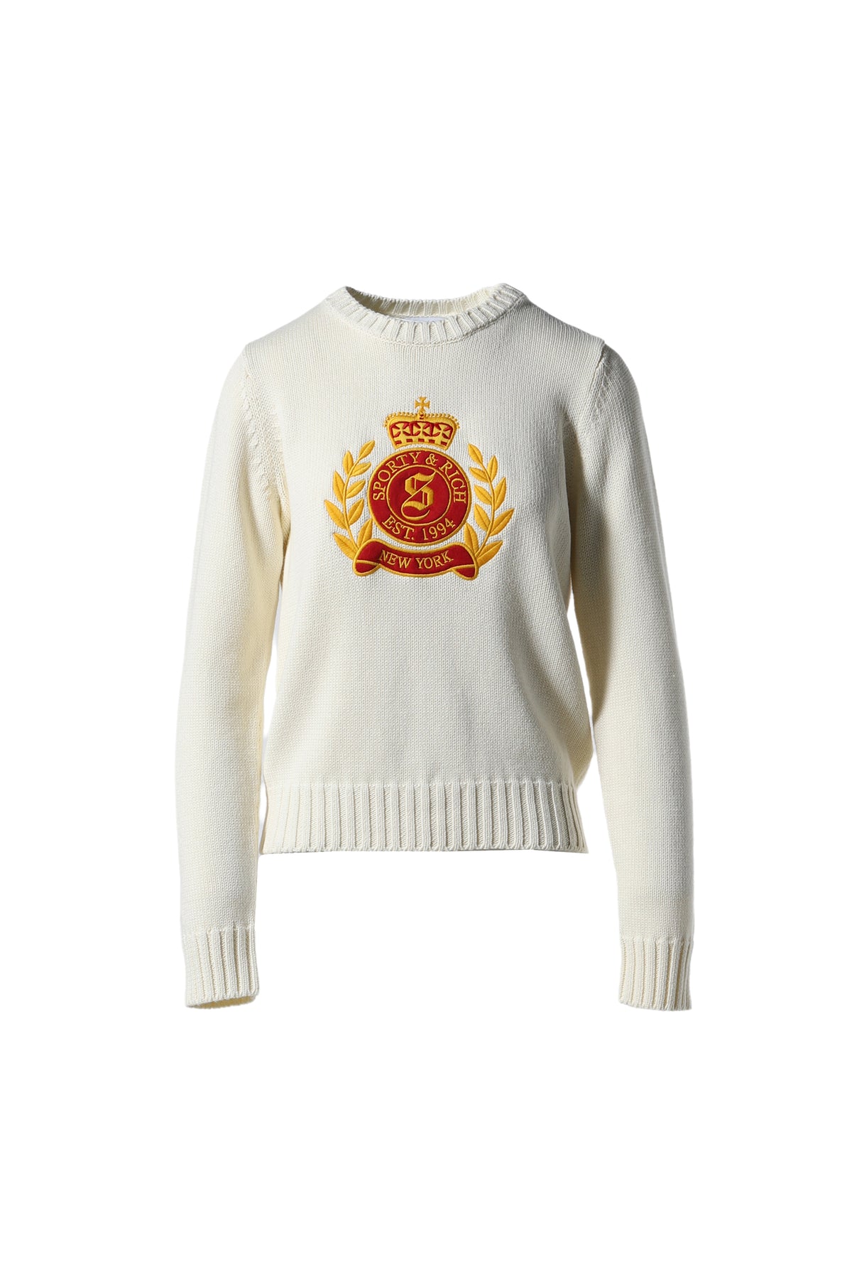 NY CREST KNITTED CREWNECK / CREAM