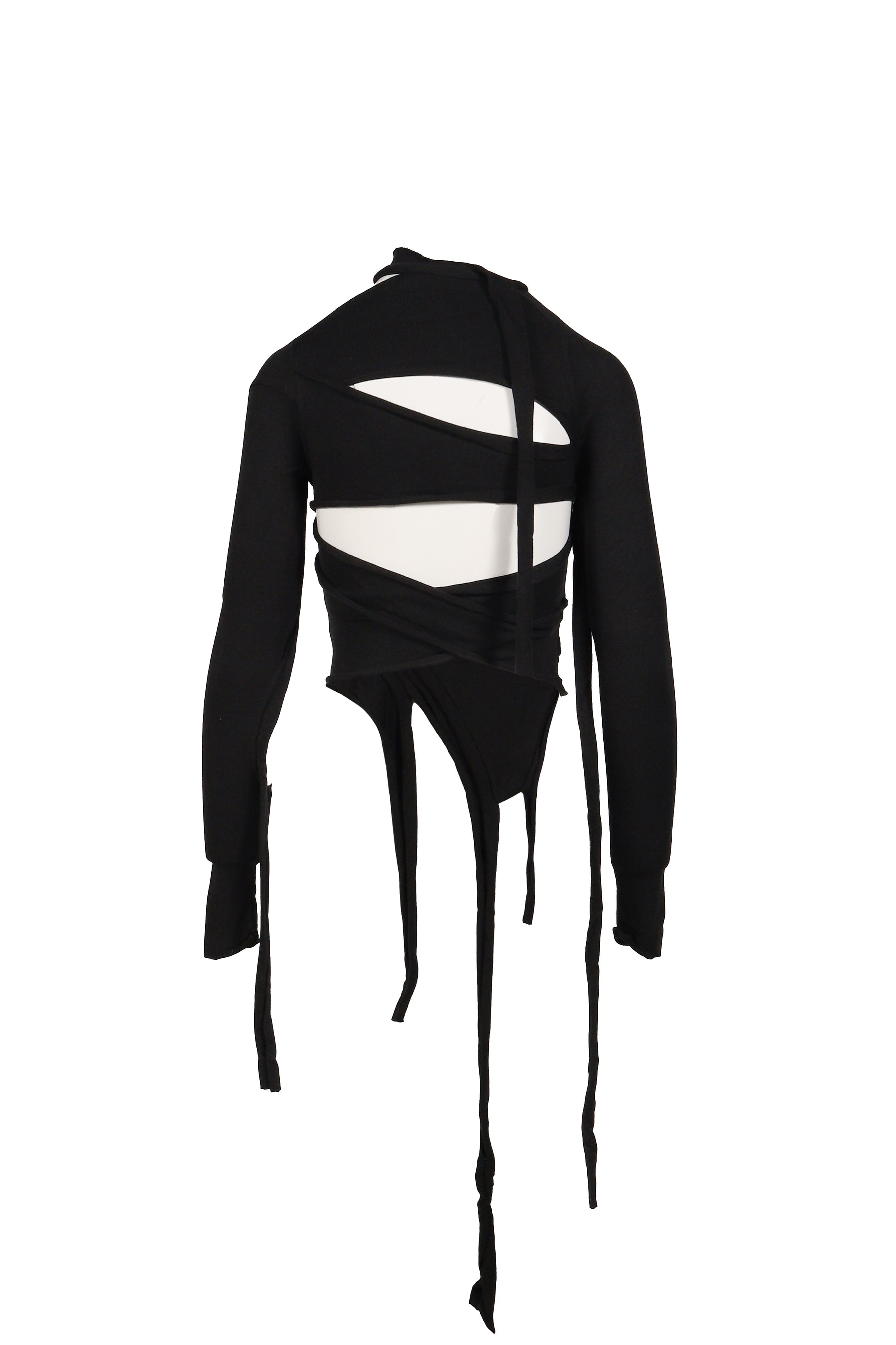 CUT-OUT KNIT LONGSLEEVE / BLK