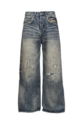 WASHED LOOSE DENIM / BLU