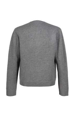 CARDIGAN BOILED WOOL / LT. GRY