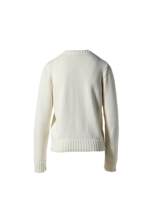 NY CREST KNITTED CREWNECK / CREAM