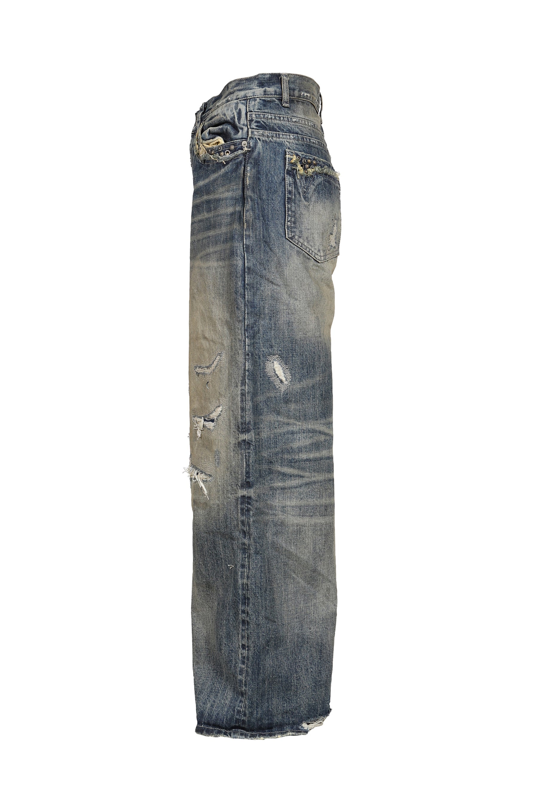 WASHED LOOSE DENIM / BLU