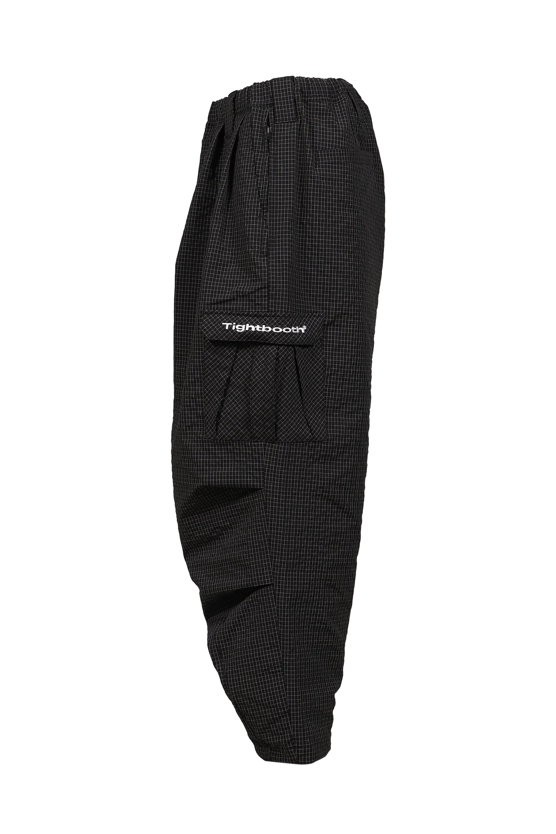 RIPPLE PLAID BALLOON PANTS / BLK