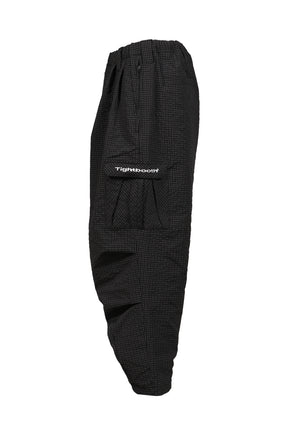 RIPPLE PLAID BALLOON PANTS / BLK