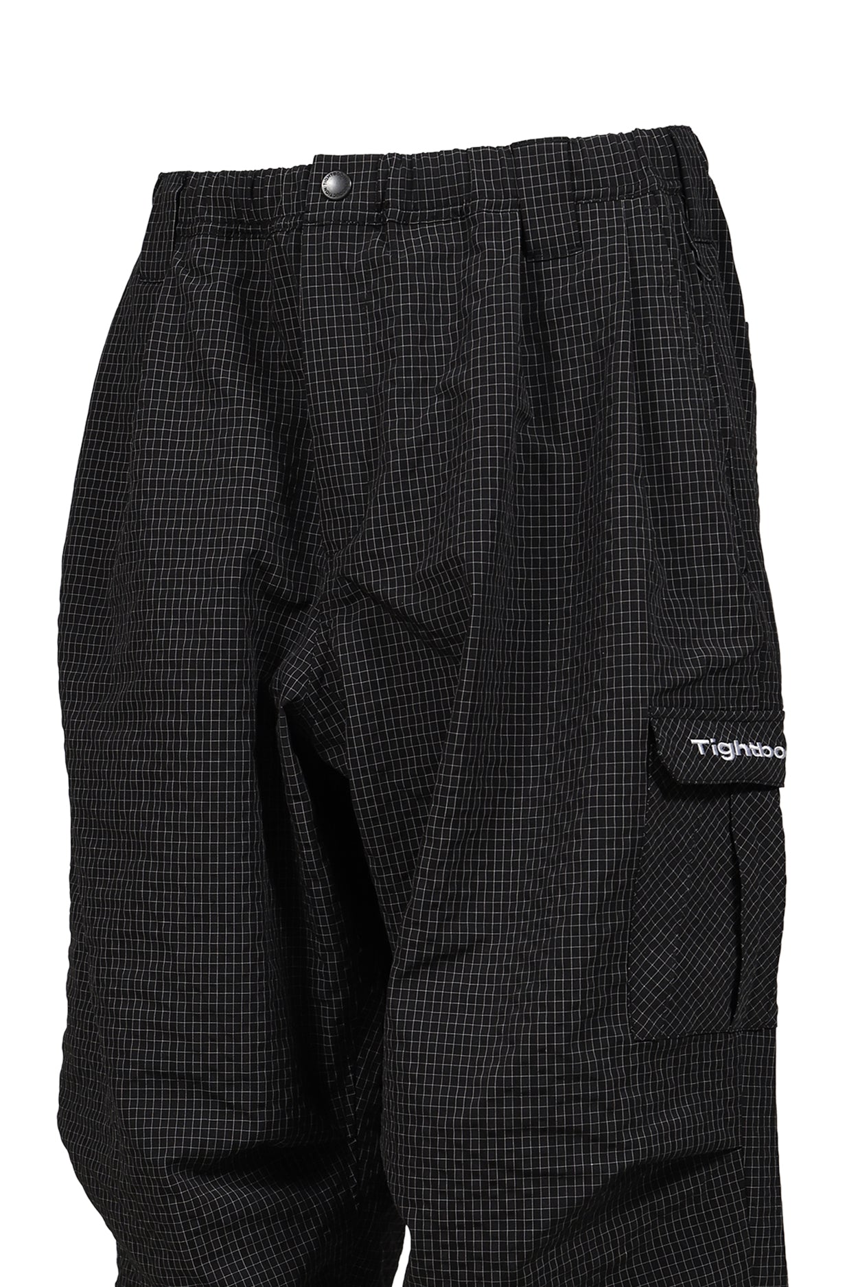 RIPPLE PLAID BALLOON PANTS / BLK