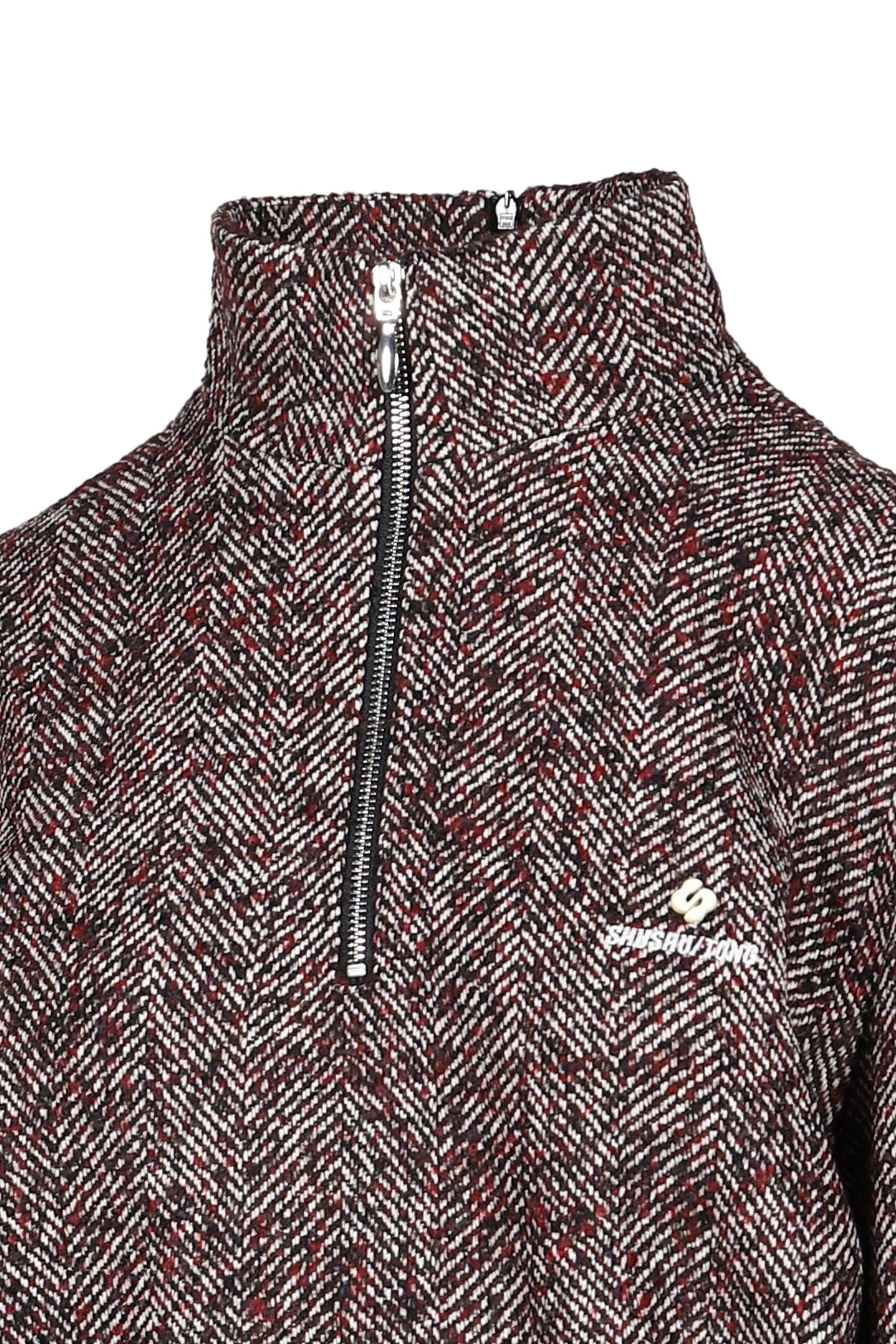 MANDARIN COLLAR PULLOVER DRESS / GRY