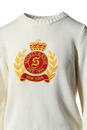 NY CREST KNITTED CREWNECK / CREAM