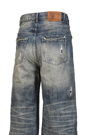 WASHED LOOSE DENIM / BLU