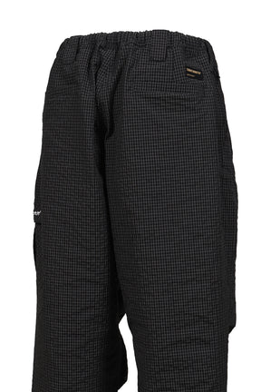 RIPPLE PLAID BALLOON PANTS / BLK