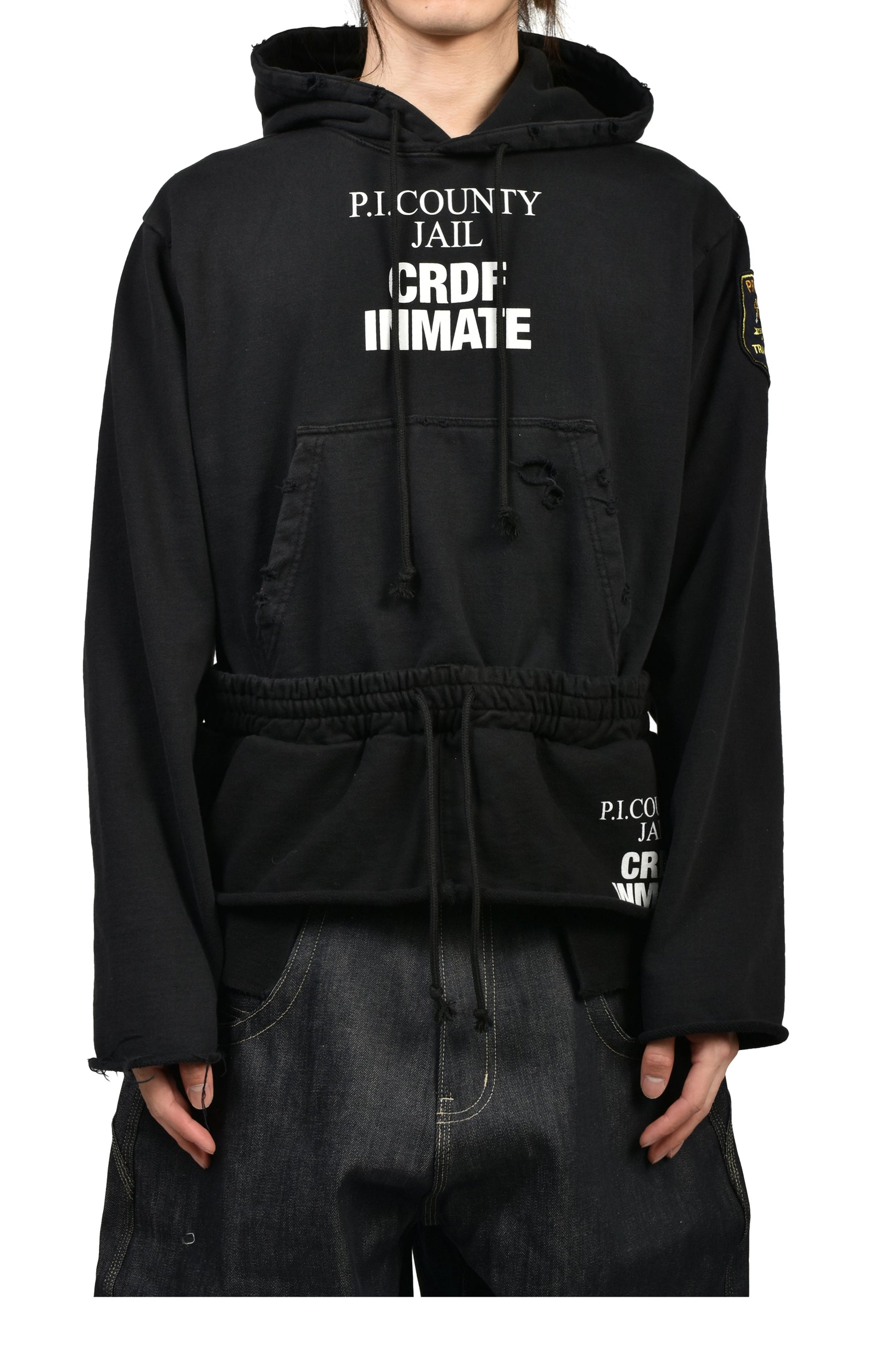 HYBRID SWEAT PANTS HOODIE / BLK