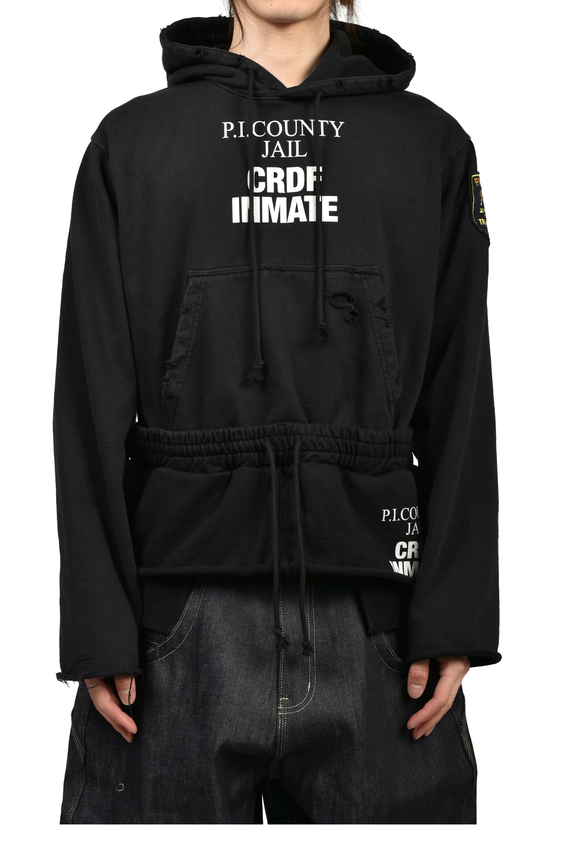 HYBRID SWEAT PANTS HOODIE / BLK