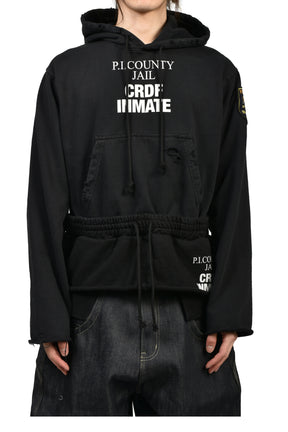 HYBRID SWEAT PANTS HOODIE / BLK