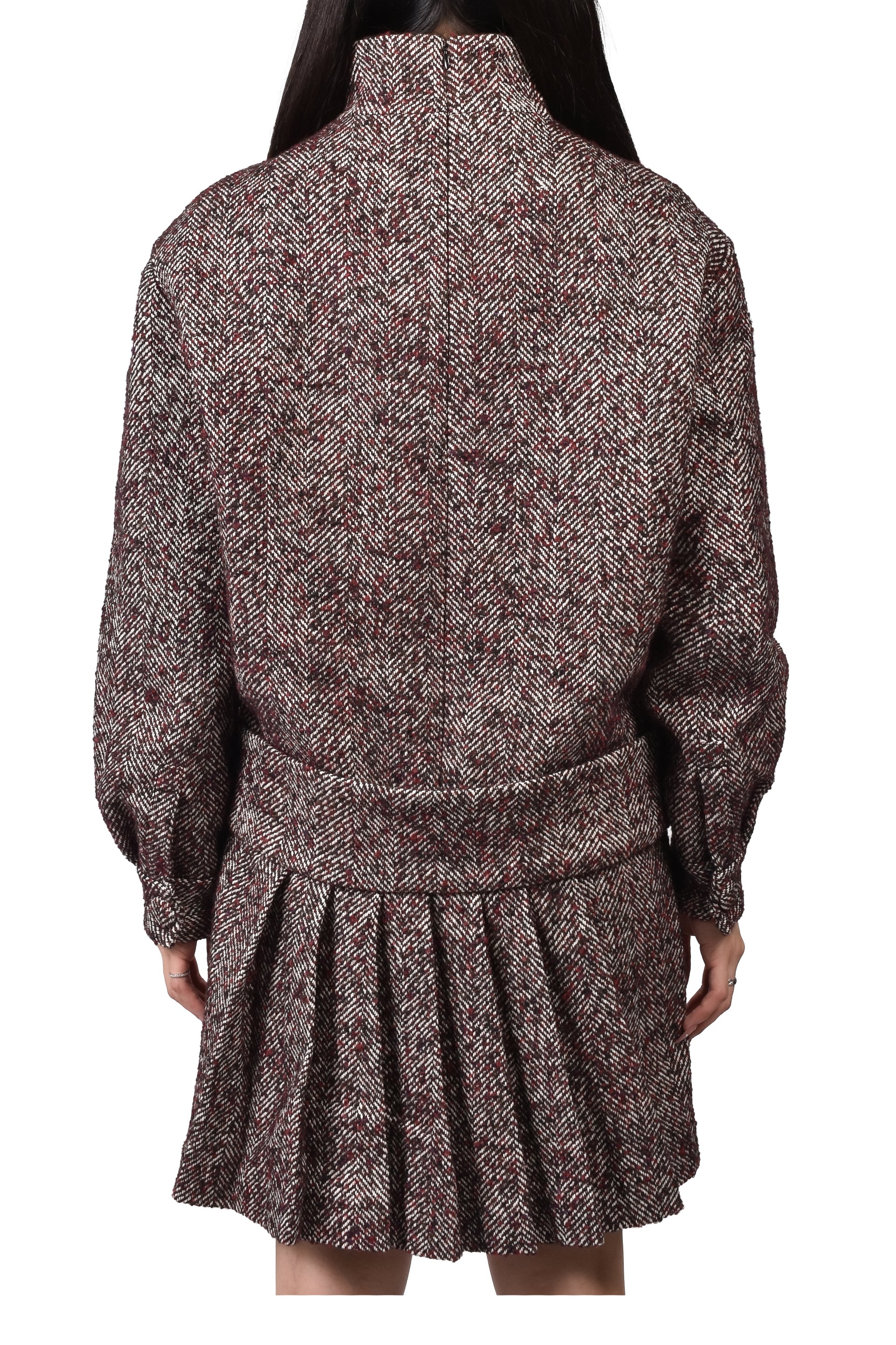 MANDARIN COLLAR PULLOVER DRESS / GRY