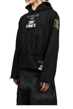 HYBRID SWEAT PANTS HOODIE / BLK