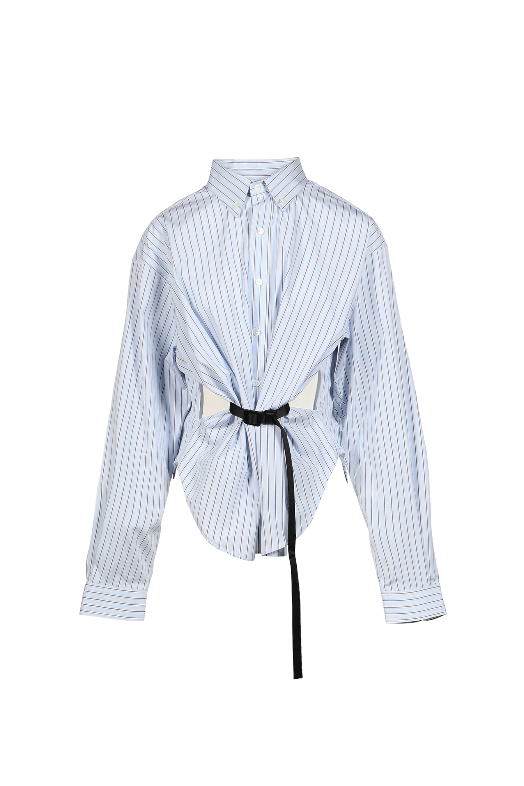 BELTED BUTTON DOWN WOVEN / BLUE